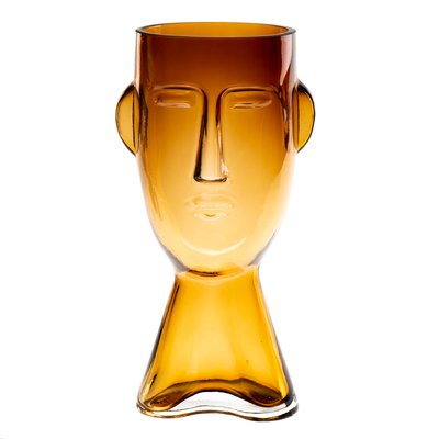 Cтеклянная ваза "Очерк", коричневая 23,5 см. 8605-008 фото