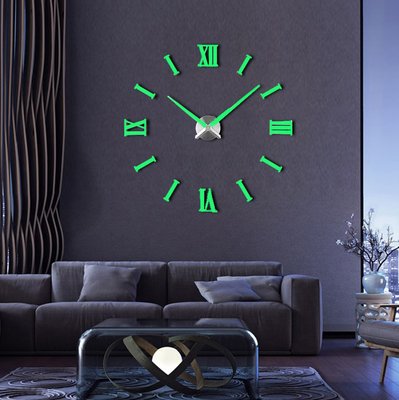 Великий настінний 3Д годинник Люмінісцентний ( от 60 до 120 см) 8516-006 фото
