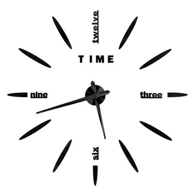 3Д часы настенные, черные 9020-005 фото