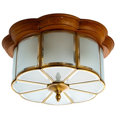 Светильник потолочный с деревянной основой цилиндрической формы (FN017/3) FN017/3 фото