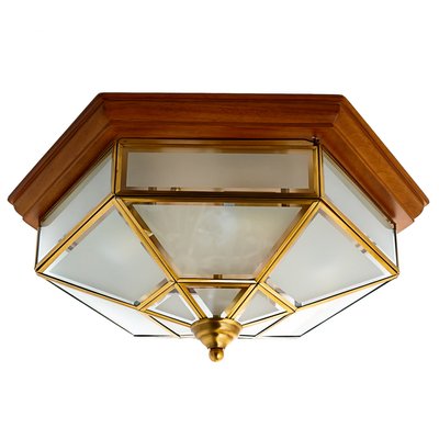Светильник потолочный с деревянной основой шестиугольной формы (FN020/5) FN020/5 фото