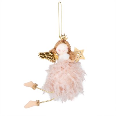 Декоративна підвіска "Ангелок", рожевий 17 см 6014-013 фото