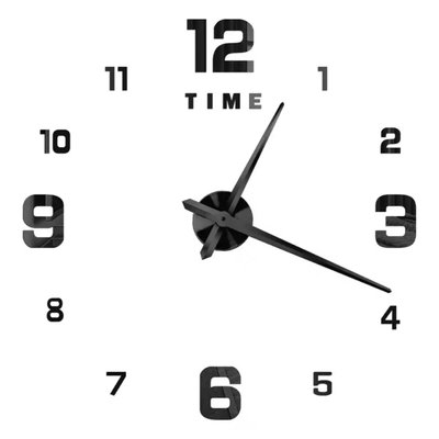 3Д годинник настінний, чорний (40-120 см) 9020-003 фото