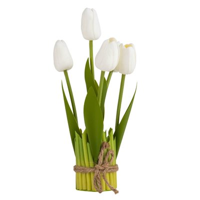 Букет тюльпанів, білий, 26 см 8921-020 фото
