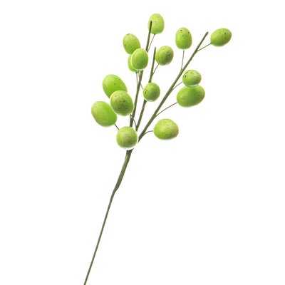Гілка декоративна «Великодні крашанки салатові» (15шт) 5000-013/GREEN фото