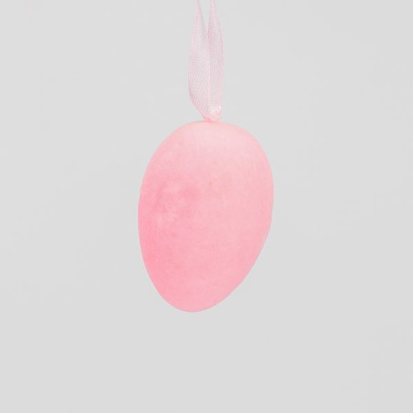 Набір з 6 підвісних флокових крашанок, рожевий, 6 см 5103-001/pink фото