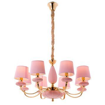 Люстра подвесная светло-розовая на 8 ламп (BL002/8pink) BL002/8pink фото