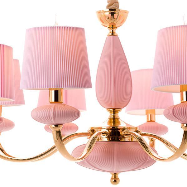 Люстра подвесная светло-розовая на 8 ламп (BL002/8pink) BL002/8pink фото