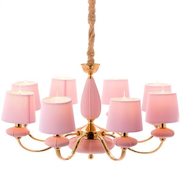 Люстра подвесная светло-розовая на 8 ламп (BL002/8pink) BL002/8pink фото