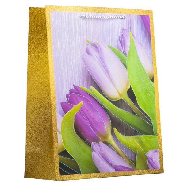 Подарунковий пакет "Тюльпани", 30*41,5 см 9069-014 фото