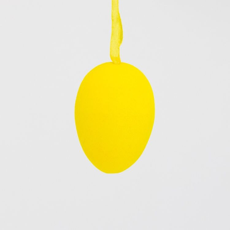 Набор из 5 подвесных флоковых крашанок, желтый, 7 см 5103-002/yellow фото