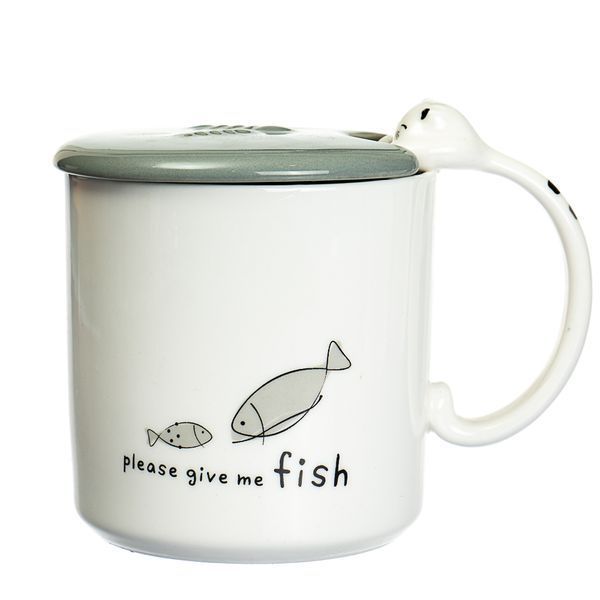 Керамічний кухоль "Котик" 350 мл. * рандомний вибір дизайну 0482JH фото