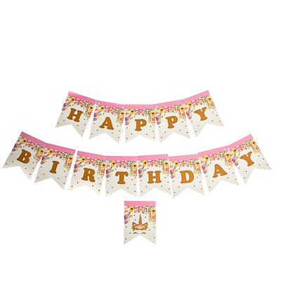 Розтяжка на день народження "Єдиноріжка", рожева 8505-003 фото