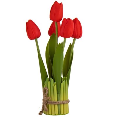 Букет тюльпанів, червоний, 26 см 8921-021 фото