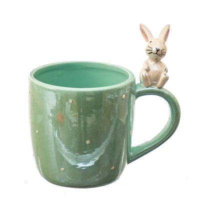 Чашка Веселий кролик, зелена 400 мл. 4000-004/GREEN фото