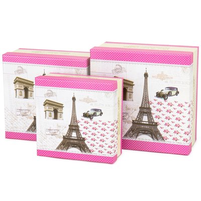 Набір подарункових коробок "Париж" 3 шт 0193JA-A фото