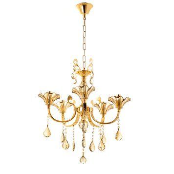 Люстра класична з медовими плафонами OU003/5/gold фото