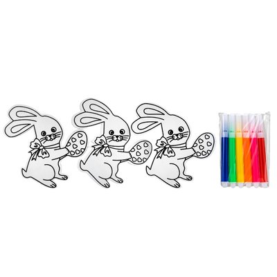 Набор кроликов с фломастерами "Раскраска", 3 шт. 9109-077 фото