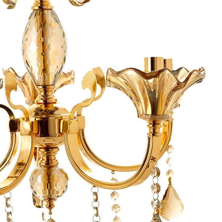 Люстра класична з медовими плафонами OU003/5/gold фото