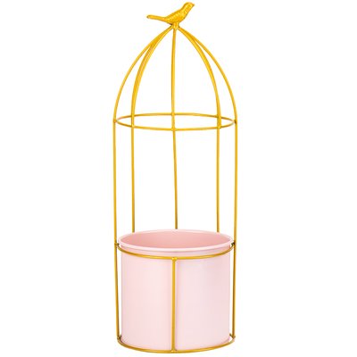 Підсвічник-ваза "Золота пташка", рожева, 41 см 8915-007 фото