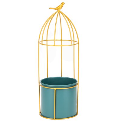 Підсвічник-ваза "Золота пташка", зелена, 41 см 8915-008 фото