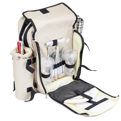 Рюкзак для пікніка "Тревел" на 2 особи, бежевий 0503-014 фото