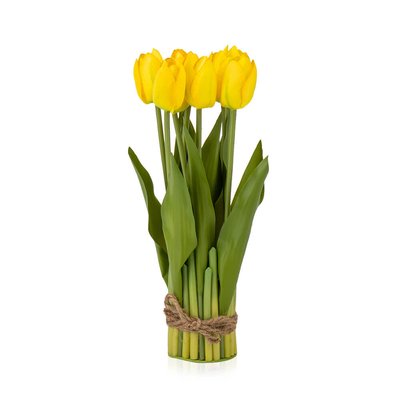 Букет тюльпанів 29 см, жовтий 8931-006 фото