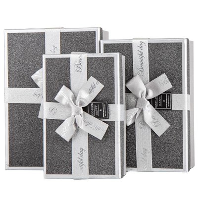 Набір з 3 коробок "Зірковий дарунок", срібний 9060-007 фото