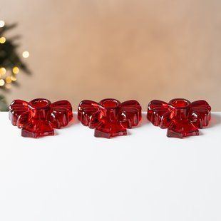Підсвічник "Червоний бантик", 9,2 см 2020-015 фото