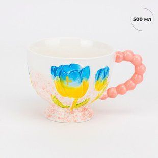 Кружка "Синьо-жовті тюльпани", 500 мл 9299-006 фото