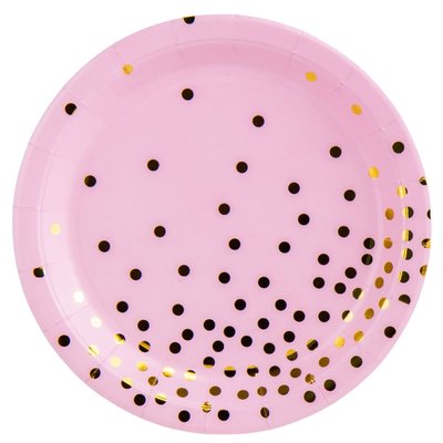 Набір тарілок "Горошинки", рожеві, 10 шт 18909-008 фото