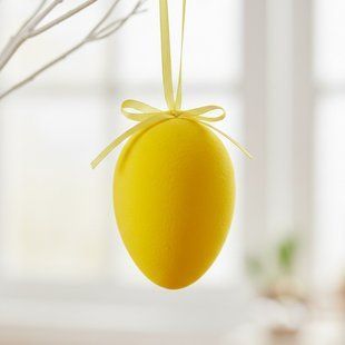 Крашанка флоковая подвесная, желтая, 14 см 5103-004/yellow фото