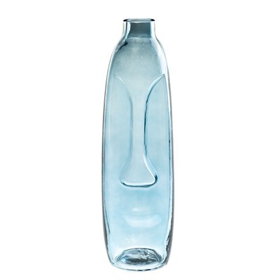 Скляні ваза "Портрет", блакитна 40 см. 8605-020 фото