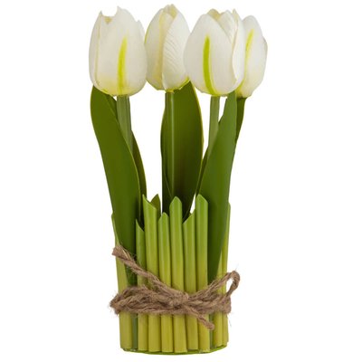 Букет тюльпанів, білий, 18 см 8921-008 фото