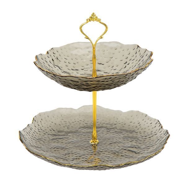 Блюдо 2-х ярусне "Чорний турмалін", 26*24 см 9219-031 фото