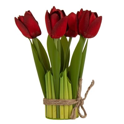 Букет тюльпанів, червоний, 18 см 8921-012 фото