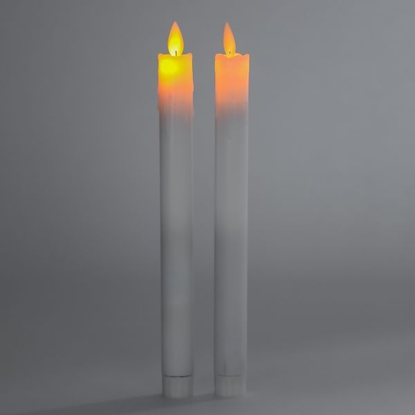 Набор из 2 светодиодных свечей (LED), белый, 25,5 см 6032-011 фото