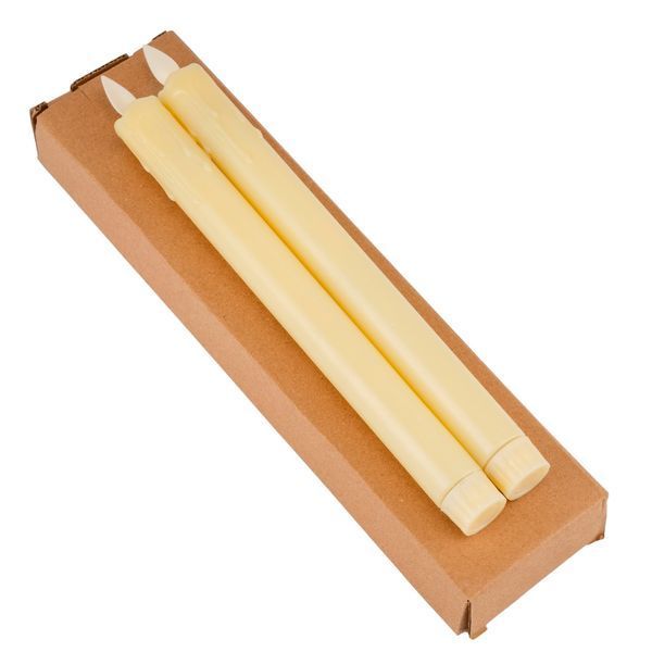 Набор из 2 светодиодных свечей (LED), айвори, 25,5 см 6032-012 фото