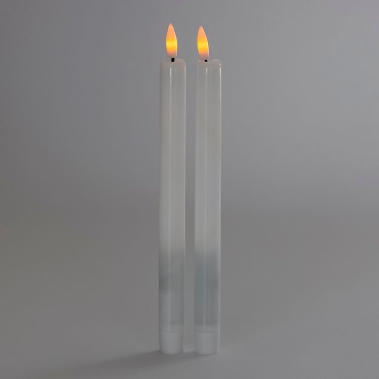 Набор из 2 светодиодных свечей (LED), белый, 26 см 6032-013 фото