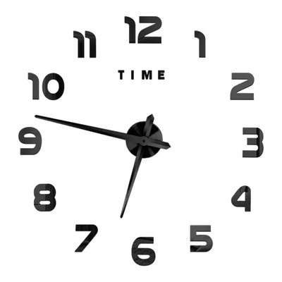 3Д годинник настінний, чорний (40-120 см) 9020-001 фото