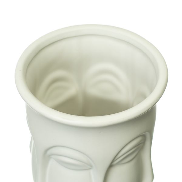 Керамічна ваза "Лице" біла 20.5 см 8723-001 фото