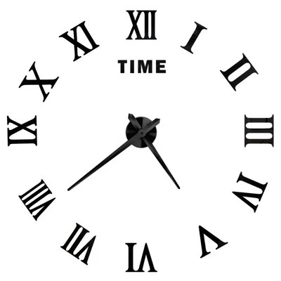 3Д годинник настінний, чорний (40-120 см) 9020-007 фото