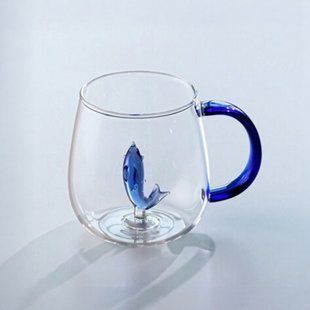 Стекляная чашка с фигуркой &ldquo;Дельфин&rdquo;, 280 мл 4006-003 фото