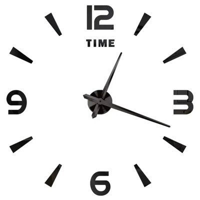 3Д годинник настінний, чорний (40-120 см) 9020-009 фото
