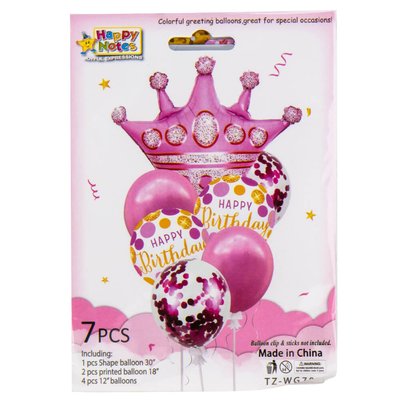 Набір повітряних кульок "Рожева корона" 18913-002 фото