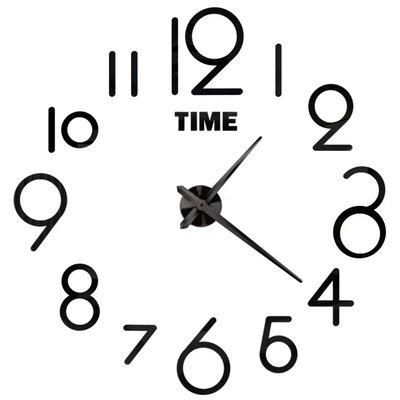3Д годинник настінний, чорний (40-120 см) 9020-011 фото